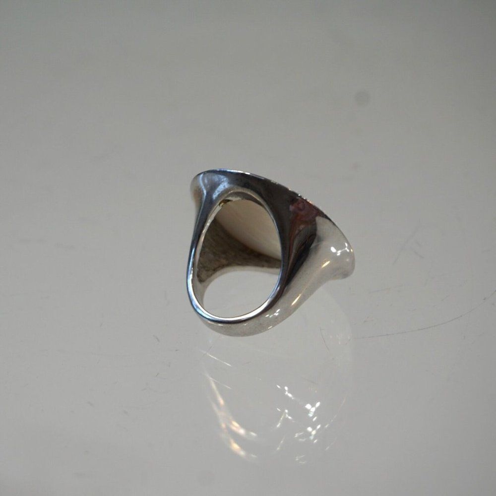 Statement Ring Button Style Size 8 Ring Silver To… - image 5